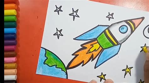 Easy and simple Rocket Drawing - YouTube