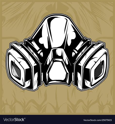 Gas mask hand drawing Royalty Free Vector Image