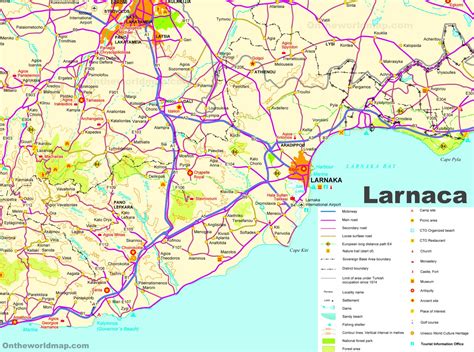 Detailed Map of Larnaca District - Ontheworldmap.com