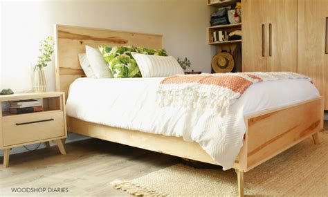 DIY Mid Century Modern Bed -- FROM PLYWOOD!