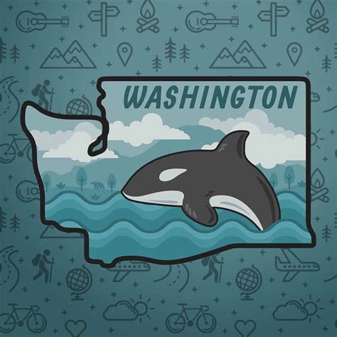 Washington Sticker US State Sticker - Etsy