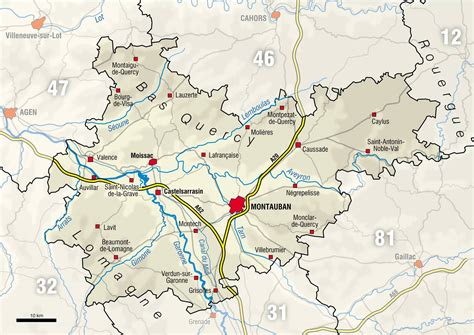 Carte du Tarn-et-Garonne - Tarn-et-Garonne carte du département 82