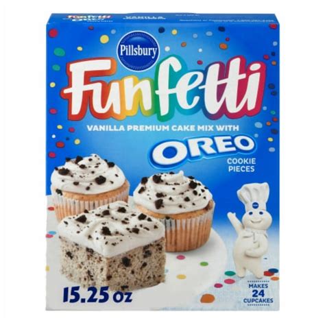 Pillsbury Funfetti Vanilla Cake Mix with OREO Cookie Pieces, 15.25 oz ...