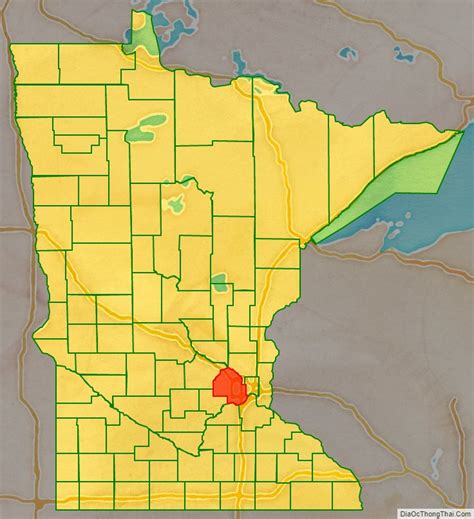 Map of Hennepin County, Minnesota - Thong Thai Real