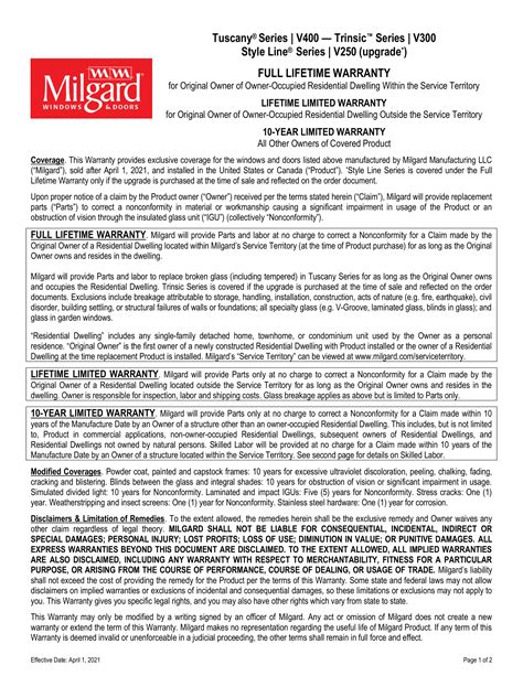 Milgard Full Time Warranty - K & J Windows, LLC