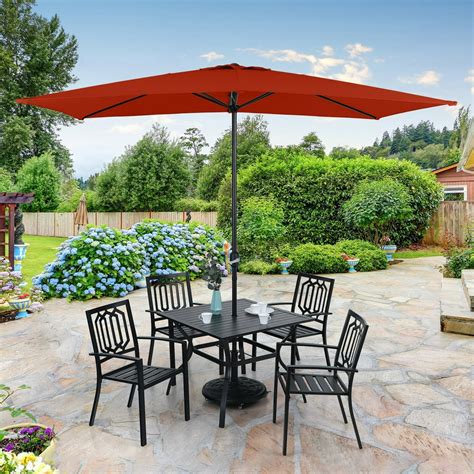 MF Studio 10 x 6.6ft Rectangle Patio Table Umbrella Outdoor Market ...