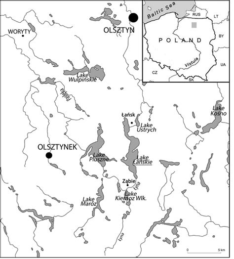 Map of Poland and location of Olsztyn Lake District | Download ...