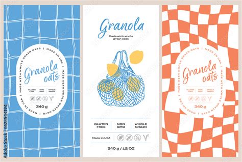 Vector hand drawn food packaging label design template for cafe or ...