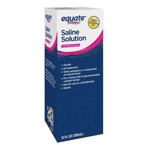 Equate Sensitive Eyes Saline Solution for Contact Lenses, 12 fl oz ...