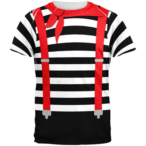 Halloween French Mime Costume All Over Adult T-Shirt | Old Glory