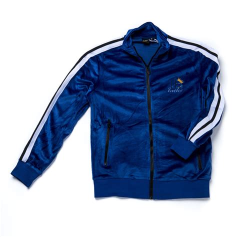 Blue Velour Tracksuit Jacket | 1000 Kicks Fashion