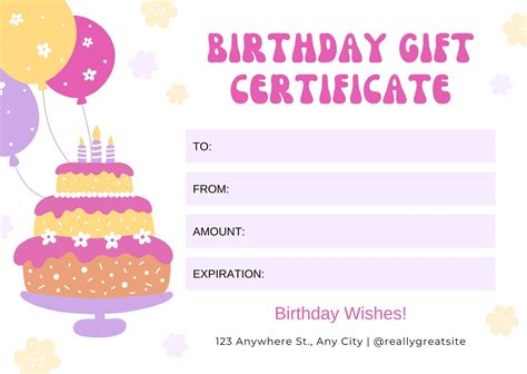 Birthday Certificate Templates Free Printable