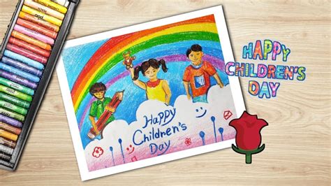 How to draw beautiful children's Day for beginners..By Draw with Avijit ...