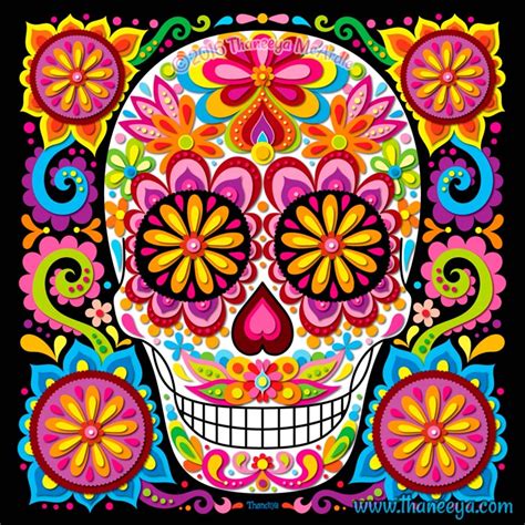 Day of the Dead Art: A Gallery of Colorful Skull Art Celebrating Dia de ...