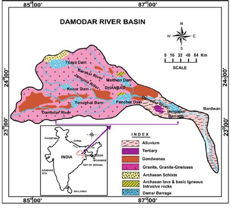 Geological map of Damodar River basin | Download Scientific Diagram