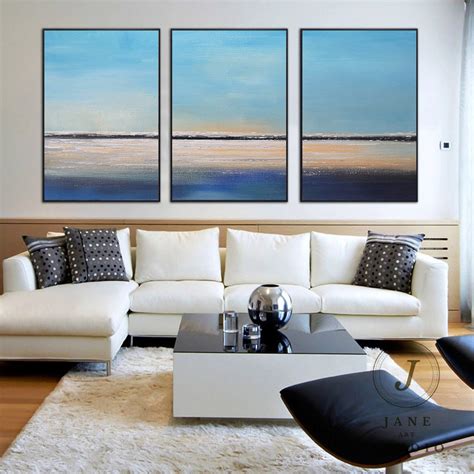 Original Blue Sky Paintingabstract Art Decor Large Ocean - Etsy