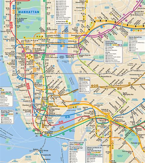 NYC bus and subway maps - MTA subway bus map (New York - USA)