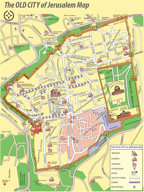 Jerusalem old city map - Map of Jerusalem old city (Israel)