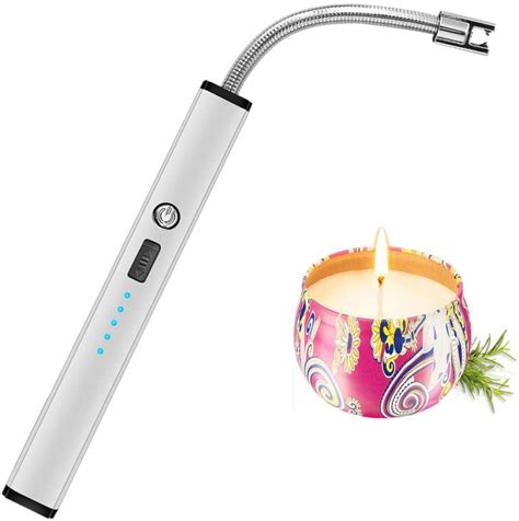 Candle Lighter, Electric Arc Lighter USB Rechargeable Long Lighters ...