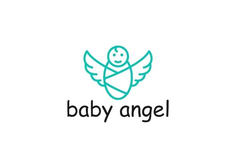 Premium Vector | Baby angel logo design vector illustration