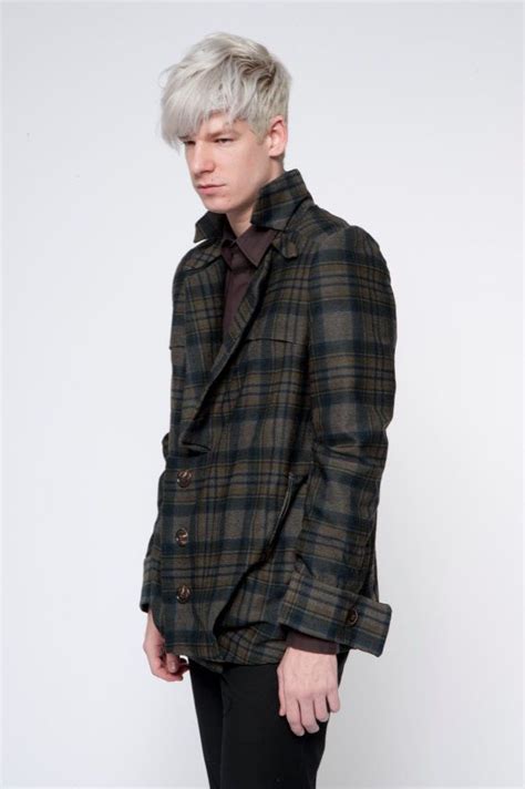 Plaid Men's Jacket Beatnik Style Green Grey by designbyTatyana, $300.00 ...