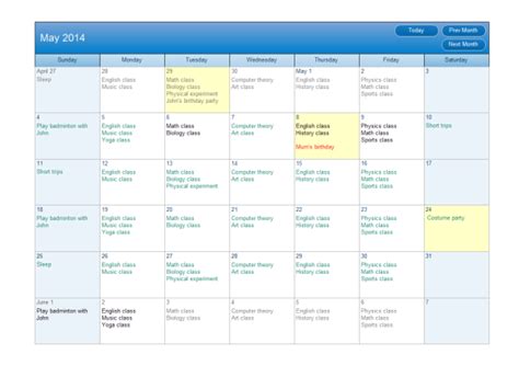 Calendar Plan Examples - Edraw