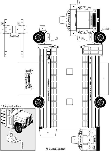 Printable 3D Paper Bus Template