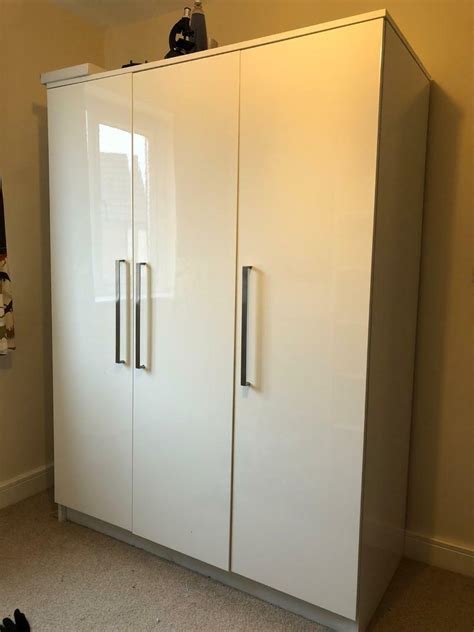 Large 3 door white gloss wardrobe | in Peterborough, Cambridgeshire ...