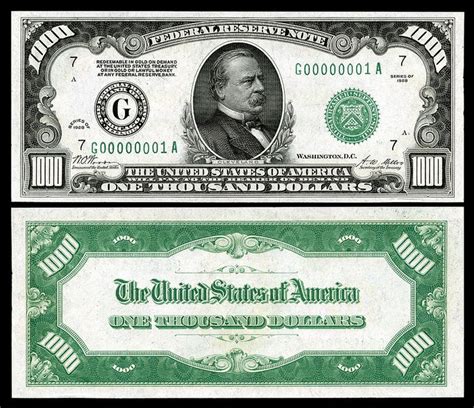 Large denominations of United States currency - Wikipedia | 1000 dollar ...