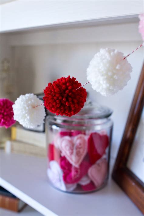 My Name Is Snickerdoodle: Valentine Yarn Pom Pom Garland