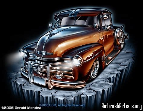 Digital Airbrush Rollin Hard Old Truck - AirbrushArtists.org | Truck ...