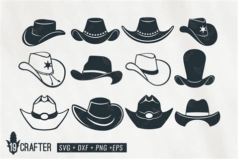 cowboy hat clipart svg bundle