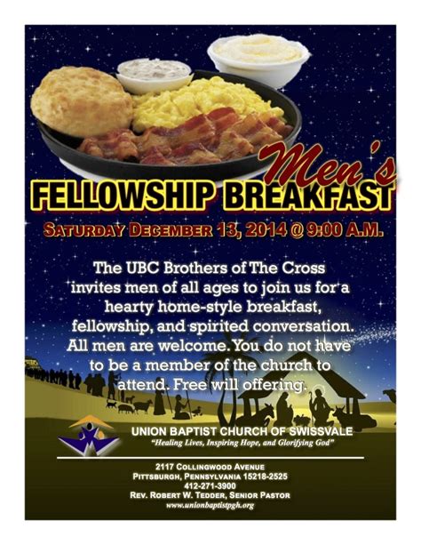 Men’s Fellowship Breakfast - Union Baptist Church of Swissvale