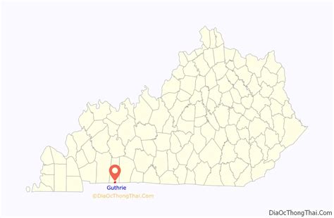 Map of Guthrie city, Kentucky - Thong Thai Real