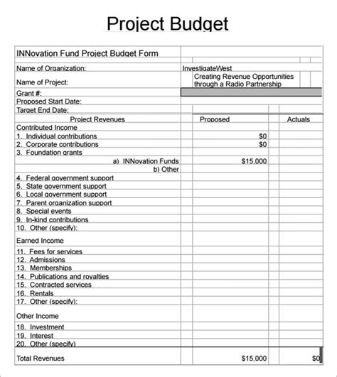 FREE 14+ Sample Project Budget Templates in Google Docs | Google Sheets ...