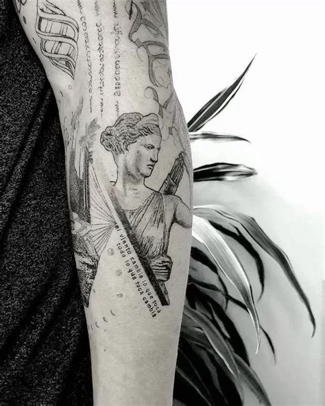 Artemis Goddess Statue Tattoo - TATTOOGOTO