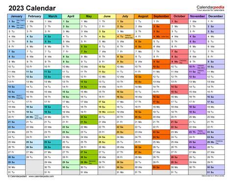 Excel Calendar 2023 - Printable Template Calendar