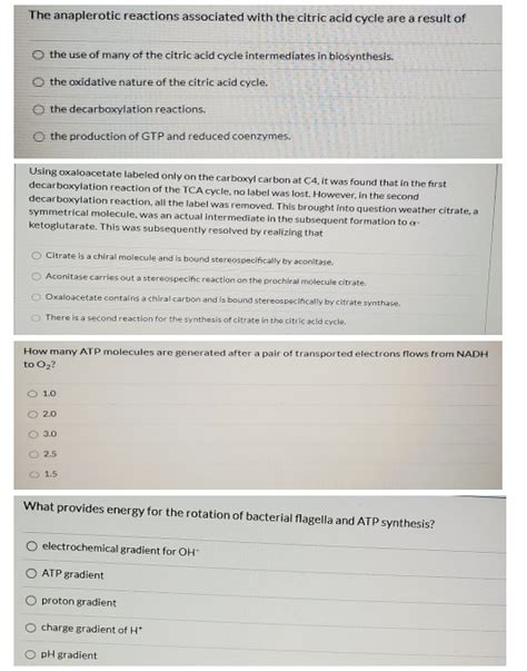 Solved The anaplerotic reactions associated with the citric | Chegg.com