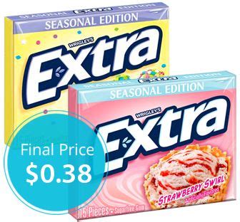 Extra Gum, Only $0.38 at Walgreens! | Extra gum flavors, Extra gum, Gum ...