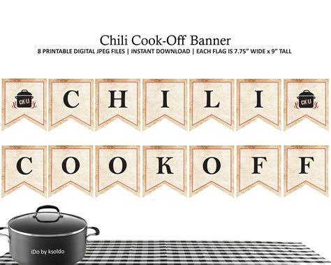 Printable Chili Cook off Banner Chili Cook off Pennant - Etsy