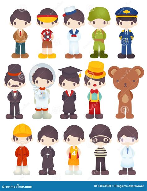 Character Cartoon in Various Job Stock Vector - Illustration of ...