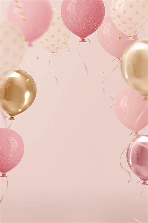 Balloons background, 3d birthday graphic | Premium PSD - rawpixel