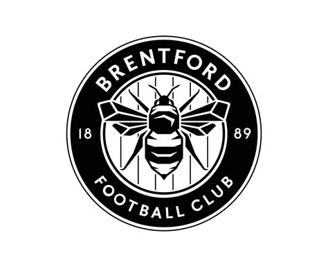 Brentford Club Logo Black And White Symbol Premier League Football ...