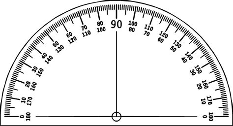 Large & Small Printable Protractor 360° 180° PDF | Protractor, Math ...