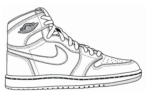 Nike Air Jordan 1 Coloring Page - Free Printable Coloring Pages for Kids