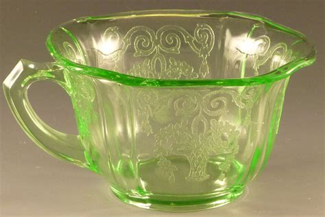 Lorain Depression Glass – Beautiful Basket Pattern in Green and Yellow ...