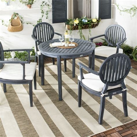 Safavieh Chino Outdoor Modern 5 Piece Dining Set Seat with Cushion ...