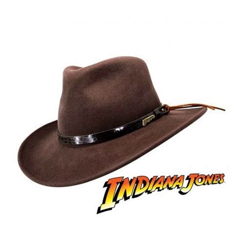 Official Indiana Jones Men's Cowboy Fedora Hat Wool Felt - Black ...