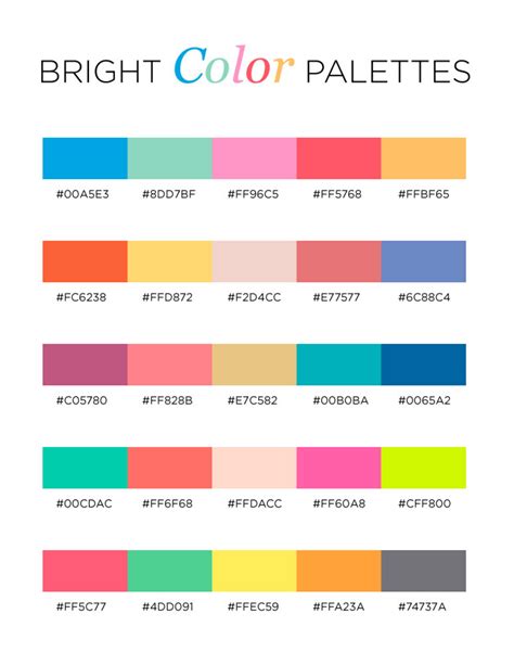 BRIGHT COLOR PALETTES | Color palette bright, Brand color palette ...