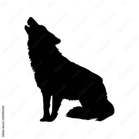 The silhouette of a wolf howling at the moon Stock Vector | Adobe Stock